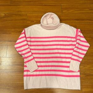 Loft sweater pink and hot pink stripes